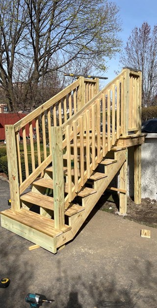 Above ground pool stairs project - Malden, MA 02148 (after)