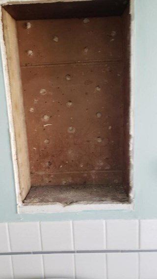 Before bathroom refresh vanity install