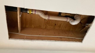 Ceiling Drywall Repair Before in Avon