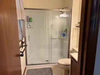 After our talented craftsman installed the new shower! What a difference!