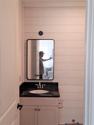 Shiplap and Mirror Installation