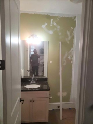 Shiplap and Mirror Installation