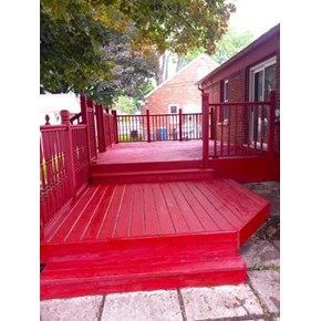 Painted Red Deck, deck repair