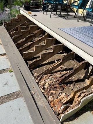 Deck stair rebuild - Melrose, MA 02176 (before)