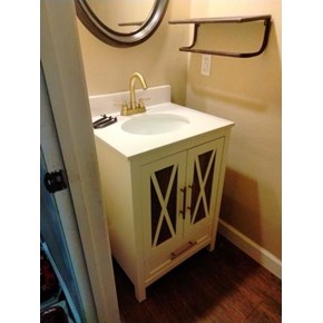 Installed New Bathroom Barn Style Vanity in Central Houston