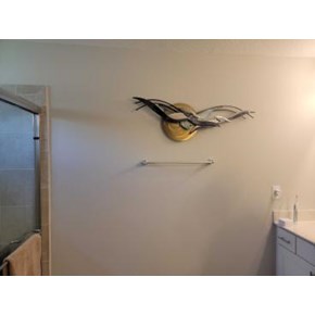 Feature wall bathroom before 