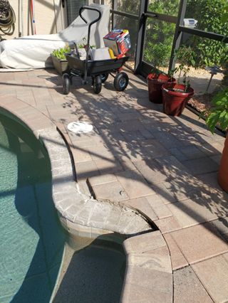 Before - pool coping