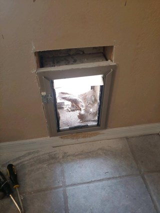 Dog Door install Ace Handyman Services West Glendale Before
