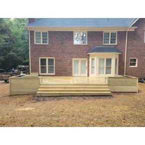 No railing deck with planters Huntersville