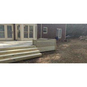 No railing deck with planters Huntersville