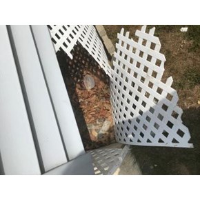 Exterior Deck Lattice Repair in Norwich Before Ace Handyman Services Hartford New London