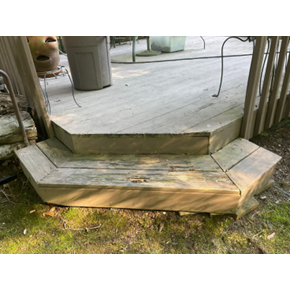Exterior Deck Stairs Replacement Repair in East Lyme Before Ace Handyman Services Hartford New London