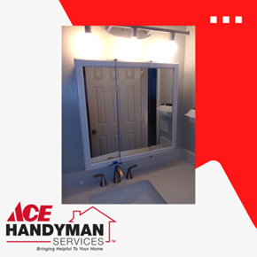 Bathroom mirror install