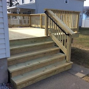 Ace Handyman Services Wilkes-Barre and Scranton Pressure Treated Deck and Steps Installation in Swoyersville, PA