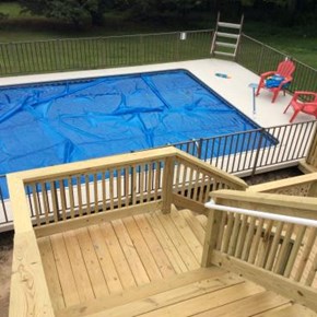 ACE Handyman Services Wilkes-Barre and Scranton Pressure Treated Deck Step Project in Harding, PA
