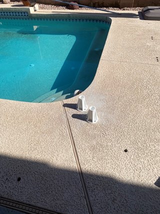 Ace Handyman Services Pool Hand Rail Install in Sun Lakes Before