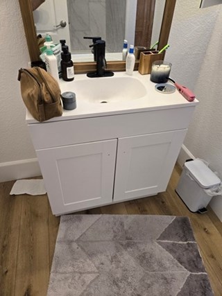 Ace Handyman Services Floating Vanity Installation Before in Tempe