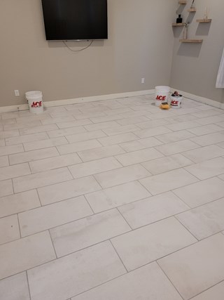 Bedroom tile install