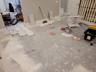 Bedroom tile install