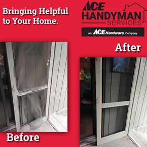 Before and after screen door repair in bella vista arkansas