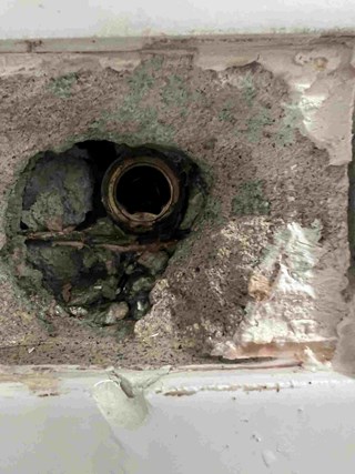 Ace Handyman Services shower valve repair in Huntington Beach, CA, before photo