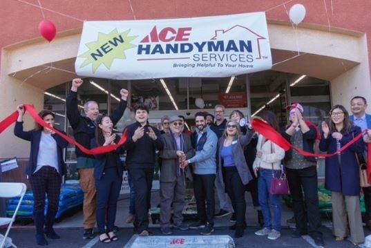 Ace Handyman Long Beach Grand Opening TEAM in front of Ace Store