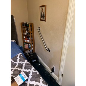 Installed grab bar  