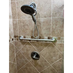 Installed shower grab bar  