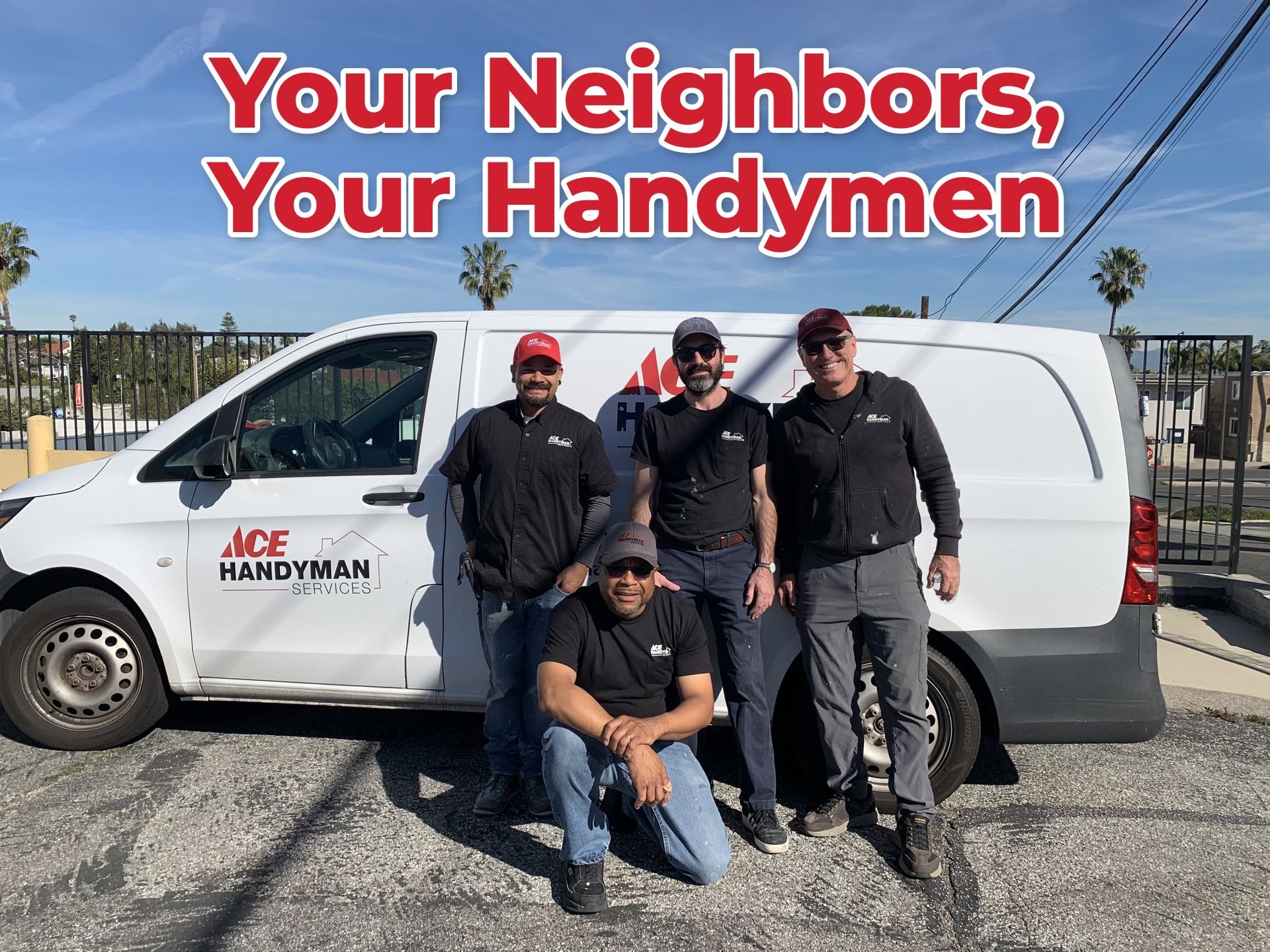Ace Handyman Team Members infront of Van