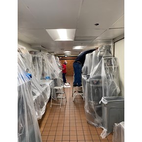 Commercial Ceiling repair at Flemings Restaurant