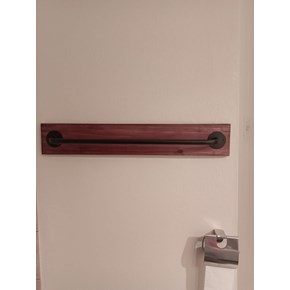 Installed towel rack