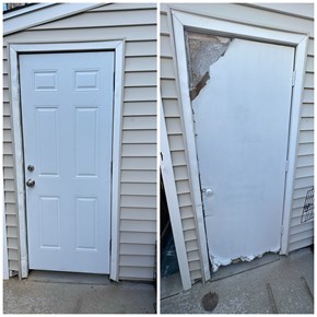 Replacing broken shed door