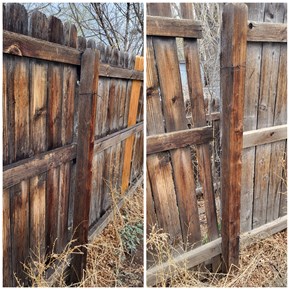 Repaired broken fence