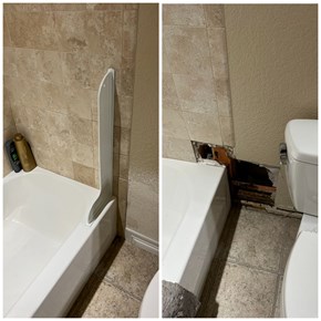 Drywall patch, splash guard, tile repair, base molding