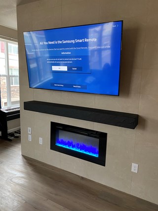 TV & Mantel Installation After - Ace Handyman Services Denver 