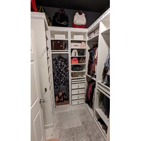 Crown Molding Installation on Closet Organizer - Ace Handyman Services Denver 