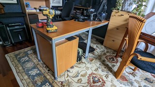 Sides added to desk Before - Ace Handyman Services Denver 