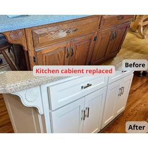 Before and After kitchen cabinet