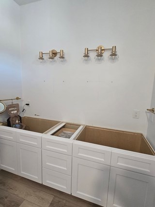 Before LED lighted medicine cabinet install