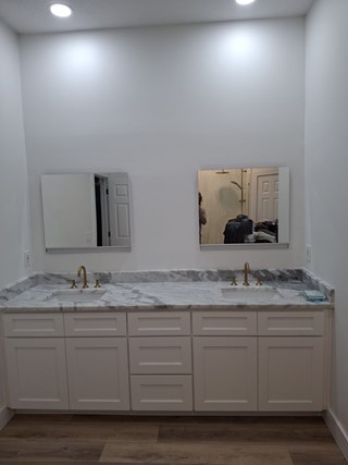 After LED lighted medicine cabinet install