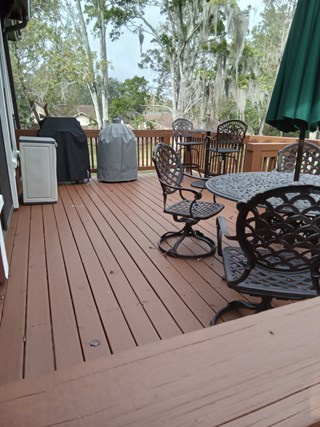 Ace Handyman Services Jax Beach Deck Stain Before San Marcos Jacksonville FL