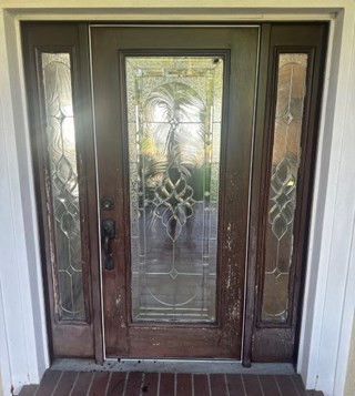 Before Painting Front Door in Riverview Florida 