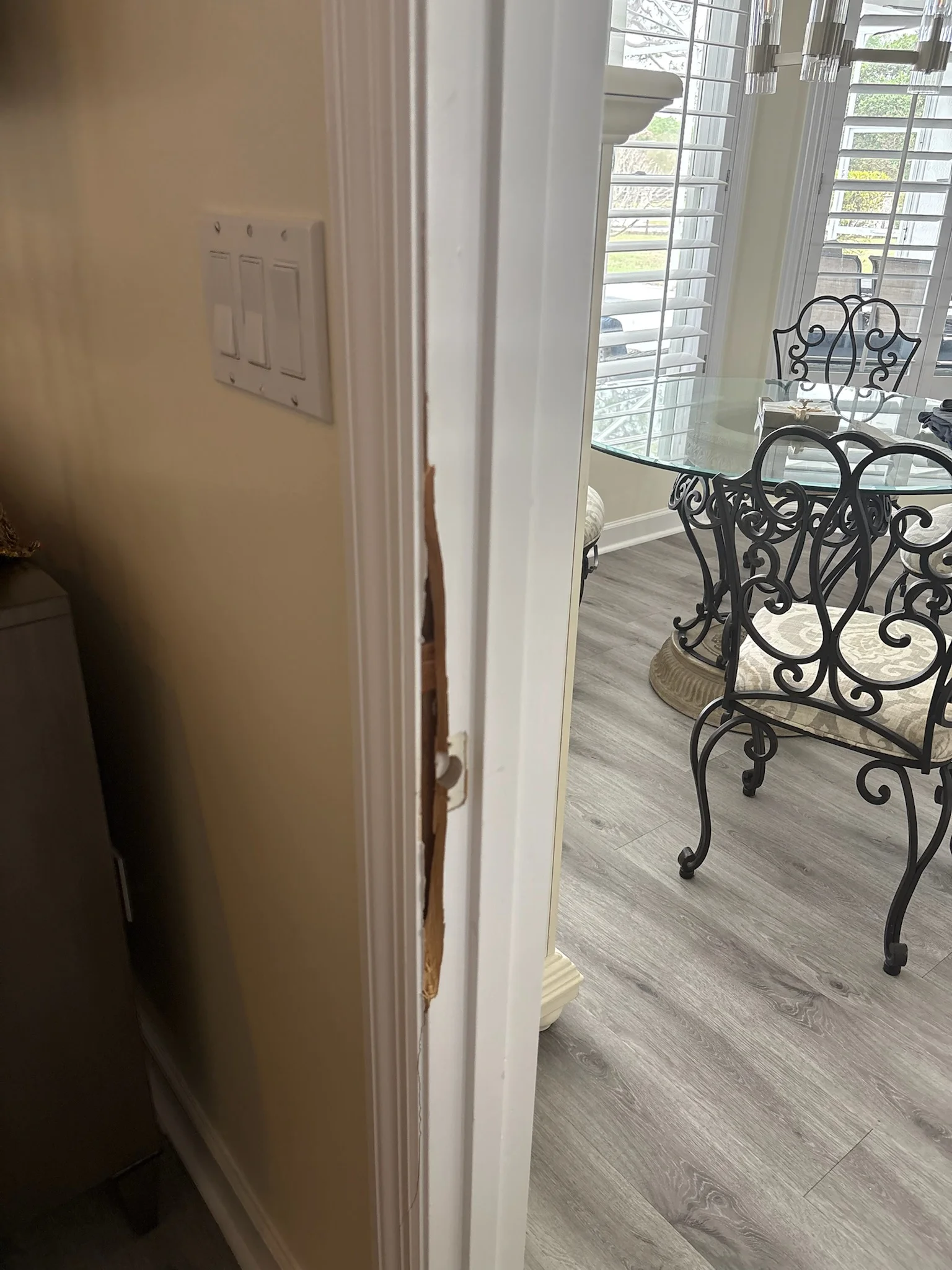 Ace Handyman door jamb repair before photo in Port St. Lucie, FL