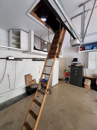 Old attic access ladder