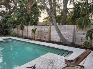 Exterior wooden fence repaired