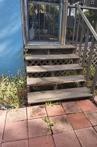 Deck Stairs Repair Before
