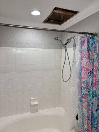 Bathroom before drywall repair