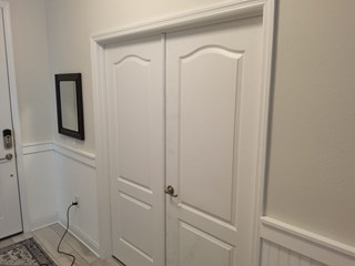 Interior opening after installation of double doors