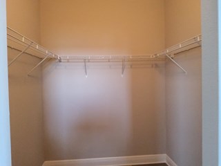 Wire shelf in closet