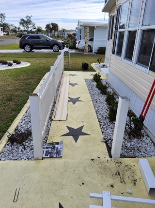Exterior vinyl gate repair before